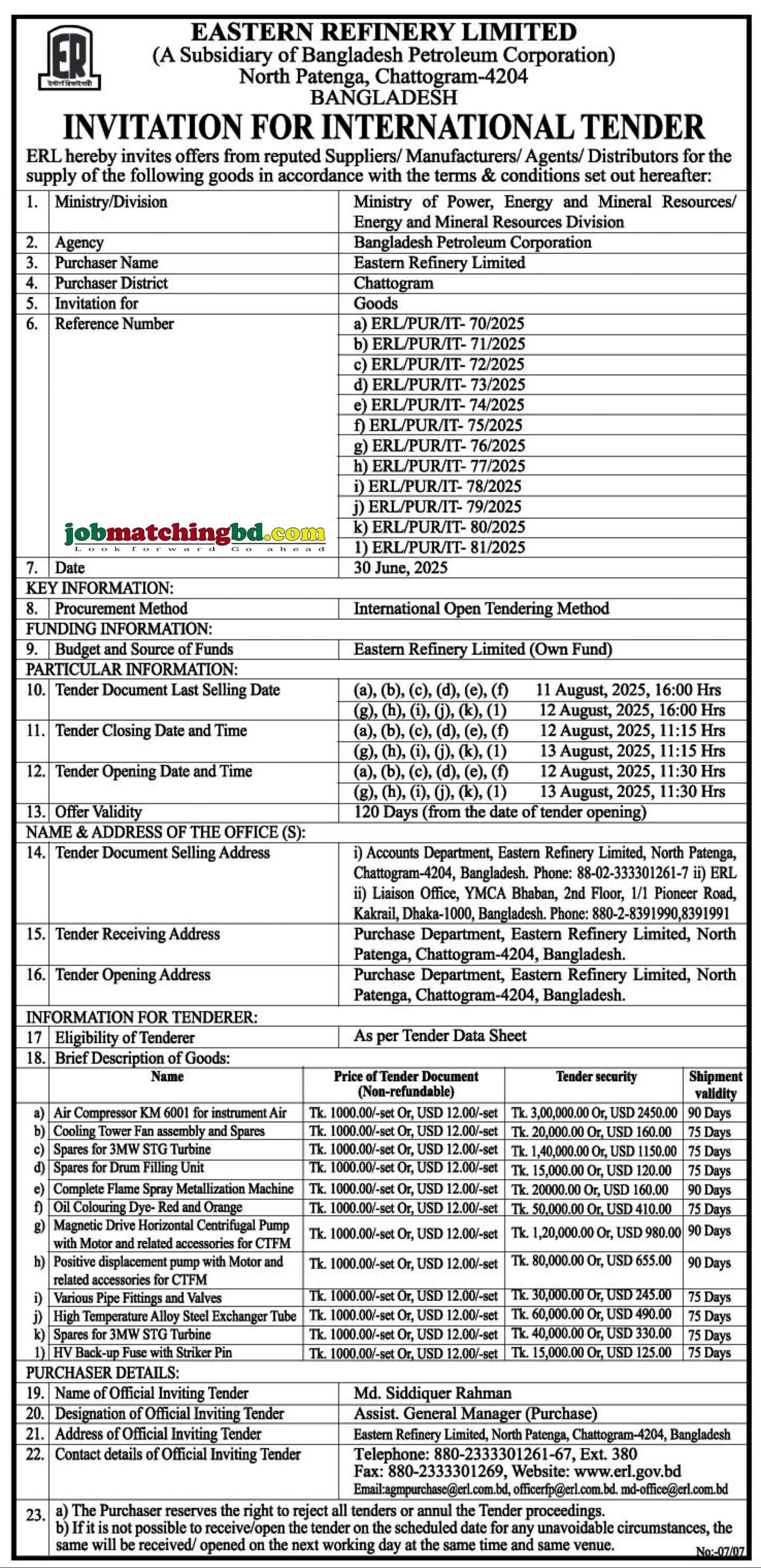 Eastern Refinery Limited