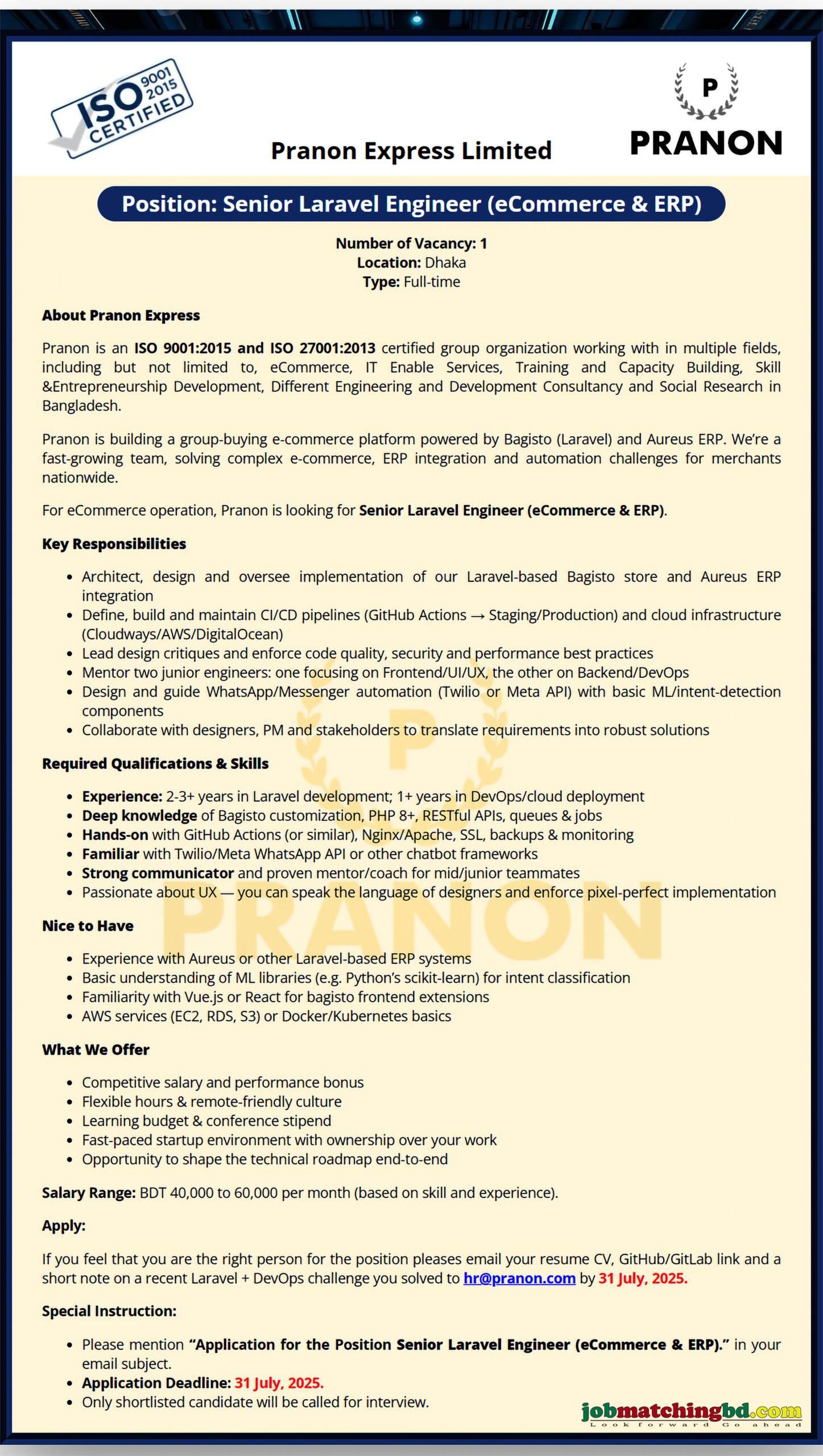  IT Jobs in Bangladesh