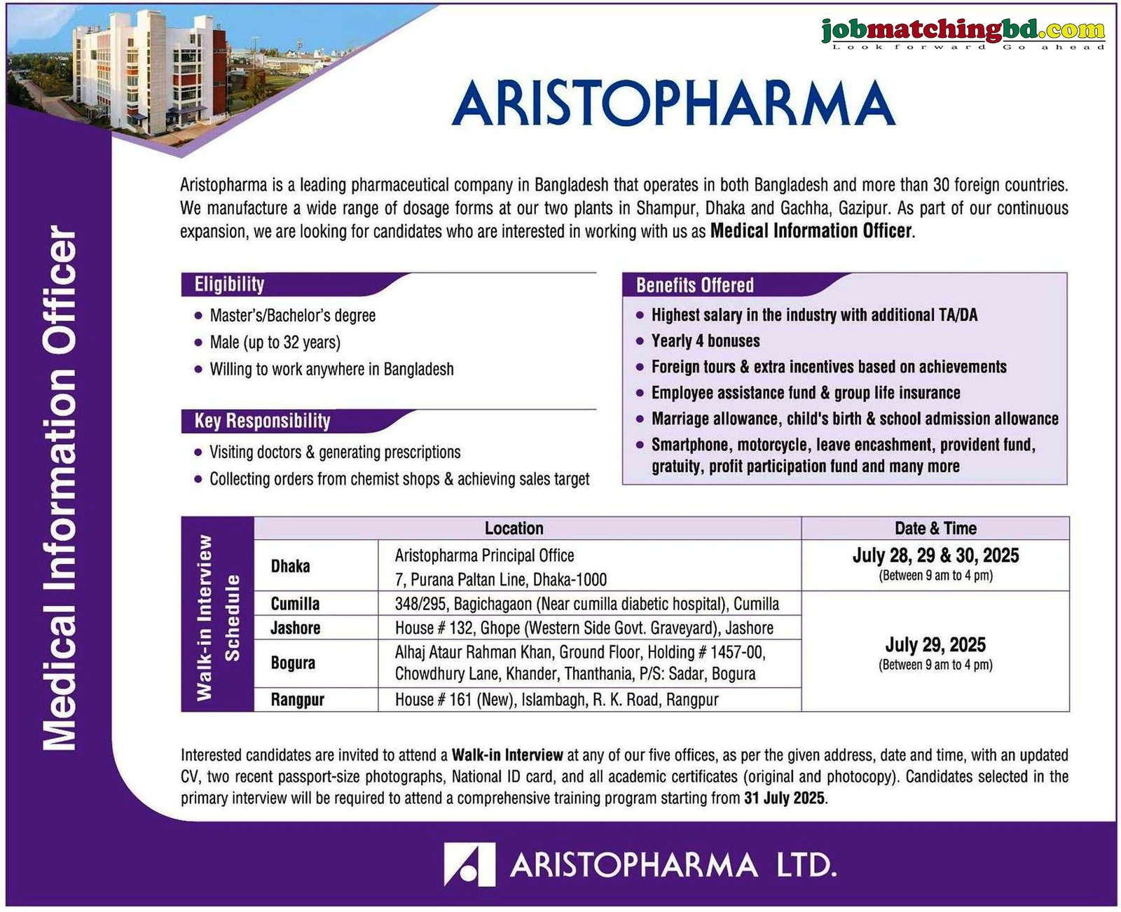 Pharma Job in BD 