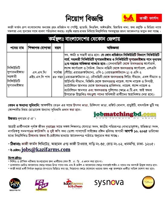 Security Supervisor Jobs in Bangladesh