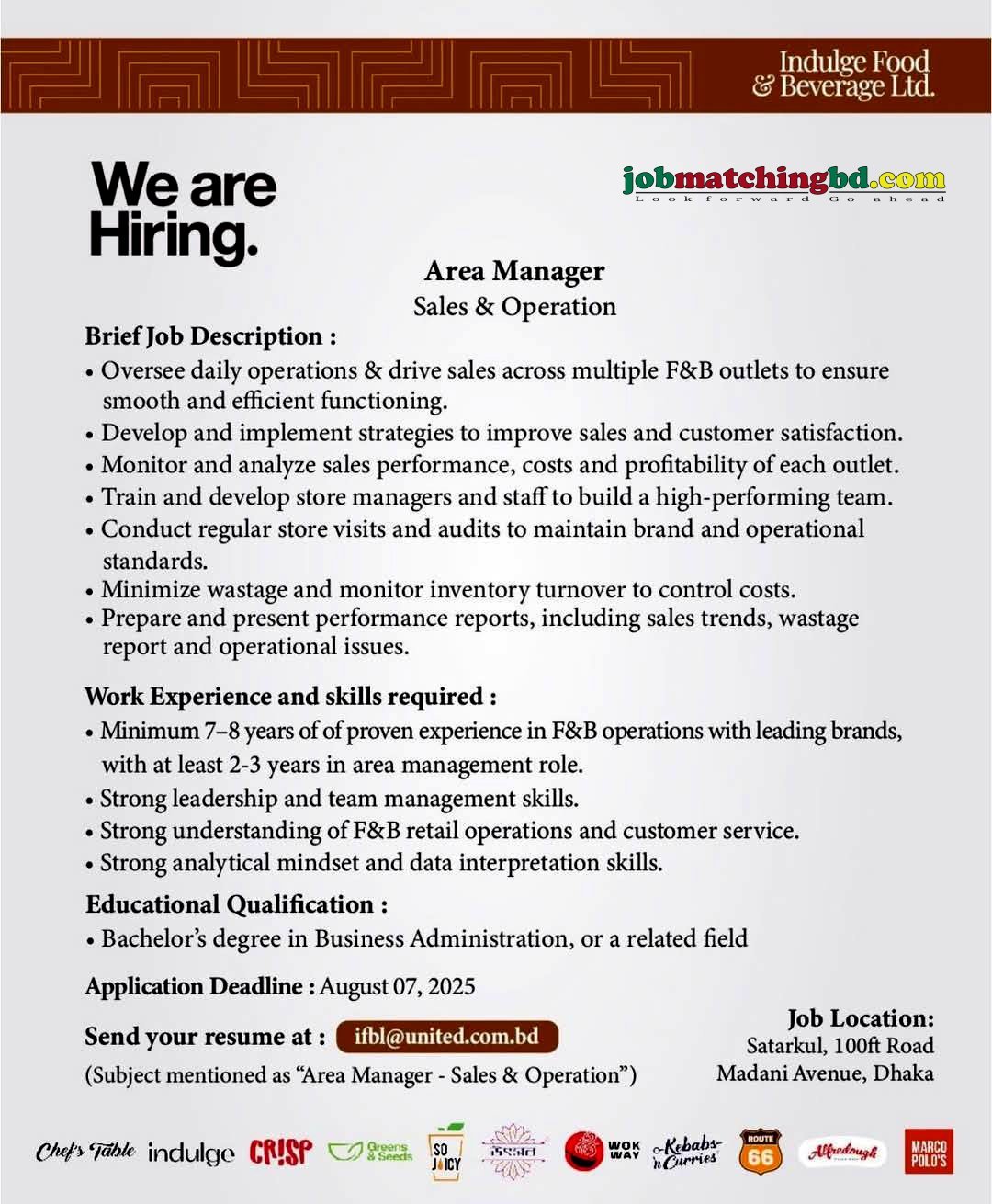 Sales Job in Dhaka