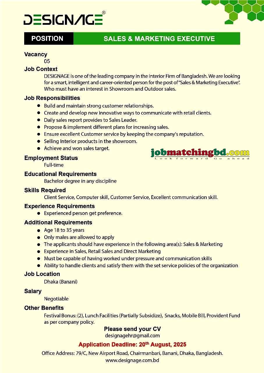 Sales and Marketing Job