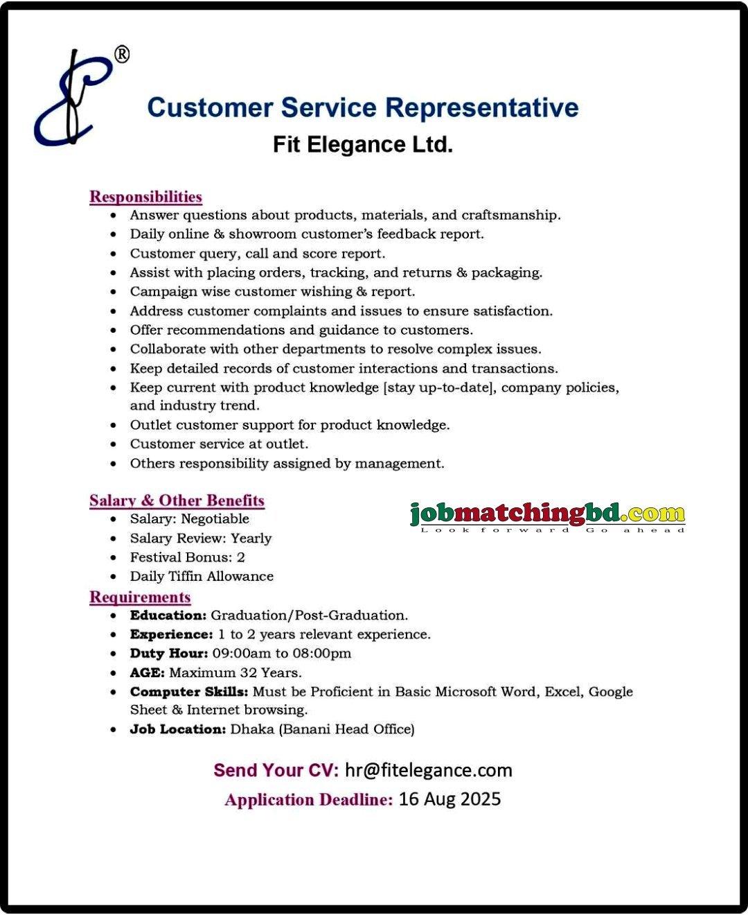 Customer Service Job
