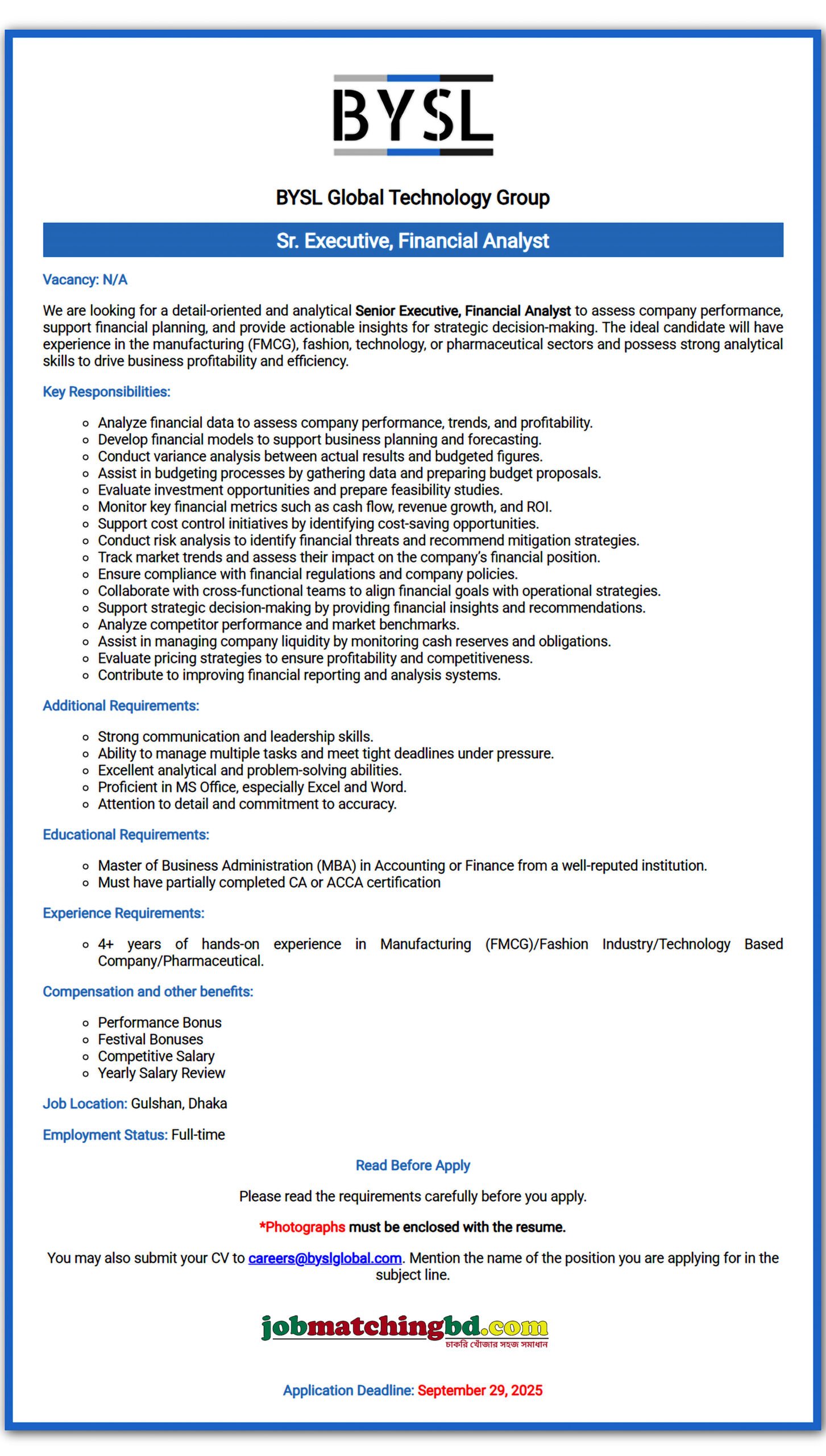 Garments Job in Dhaka 