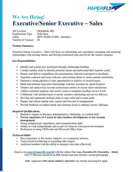 Sales Job in Dhaka