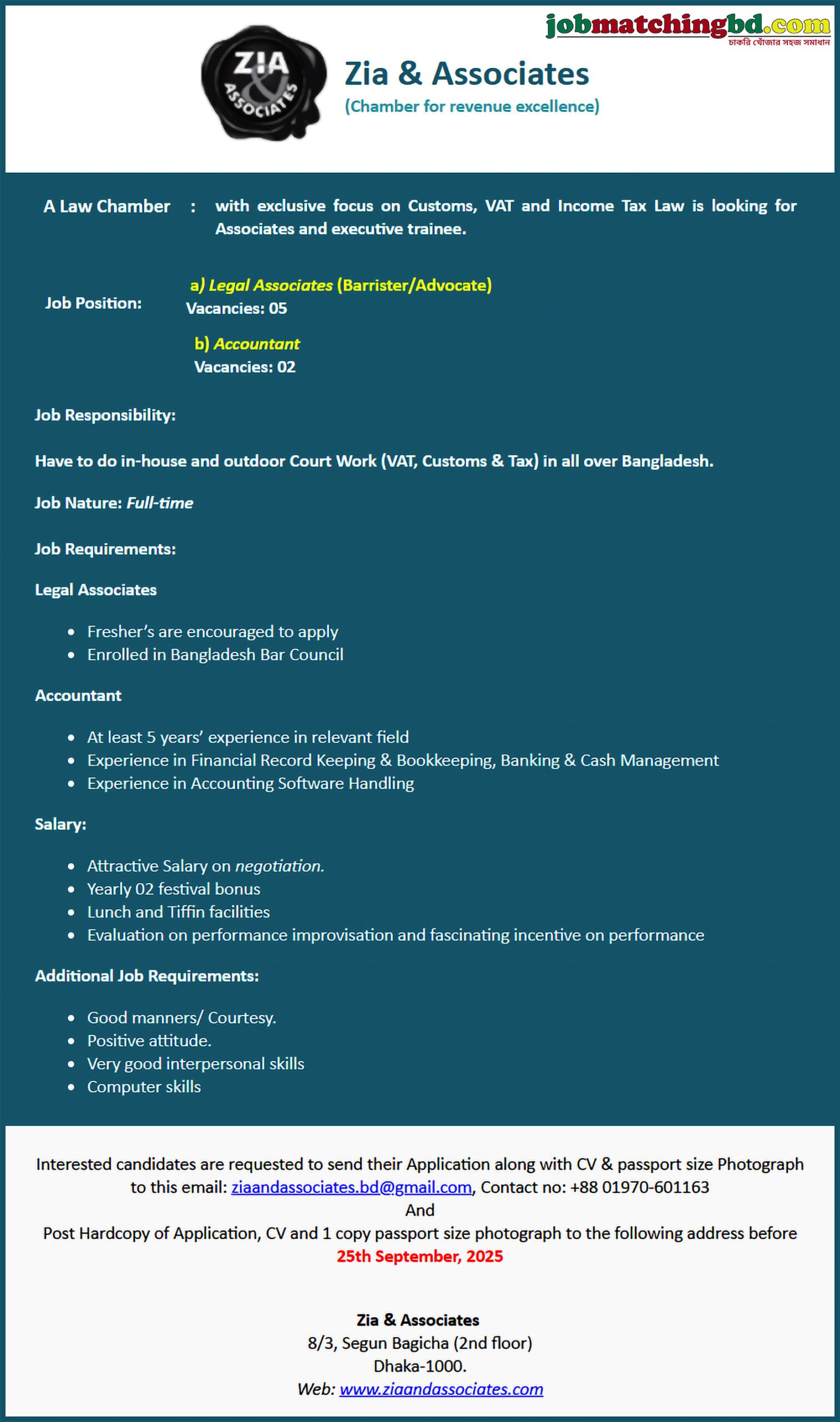  Legal Job in Dhaka