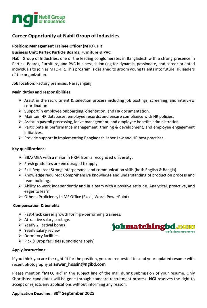 HR Jobs in Bangladesh for Freshers