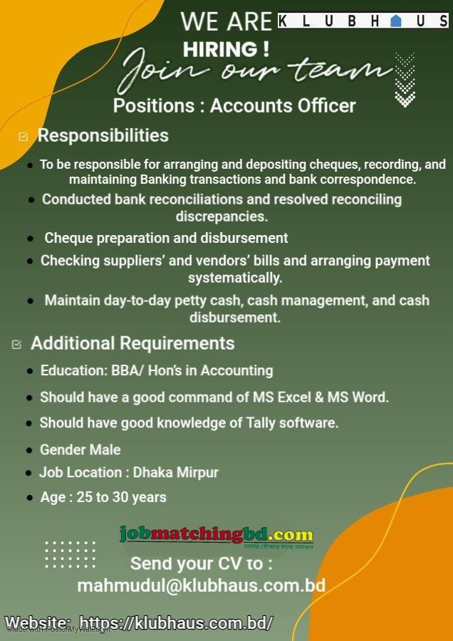 Accounting jobs in Bangladesh