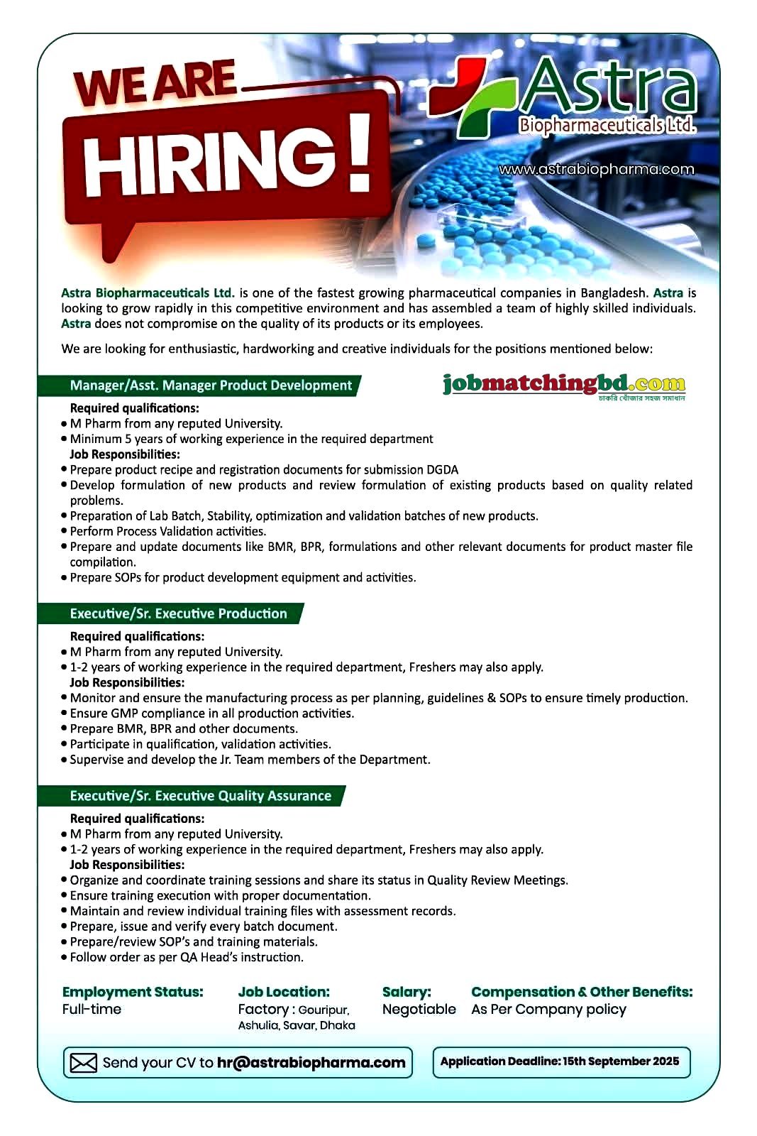 Pharma Job in BD