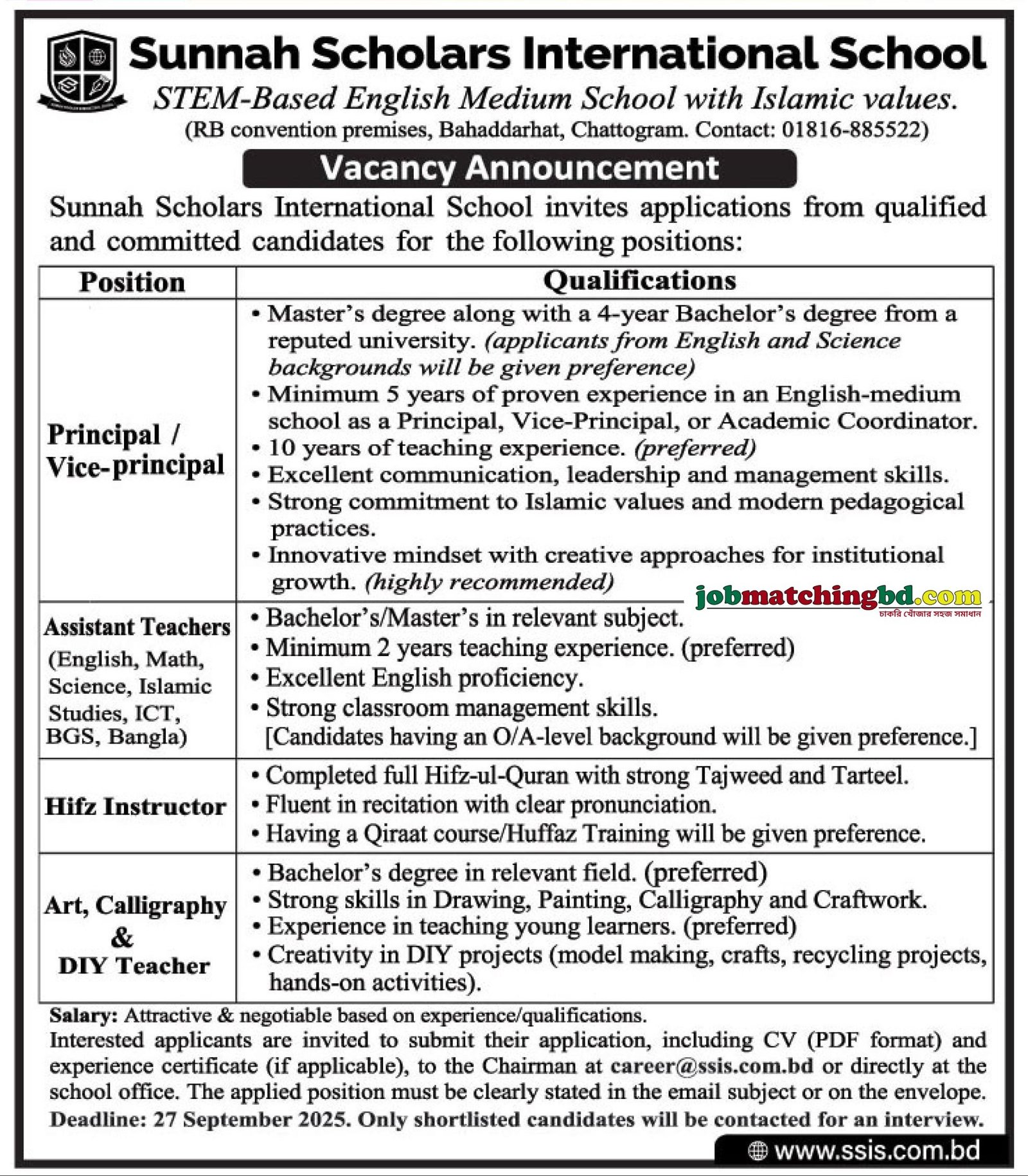 Teaching Jobs in Chittagong