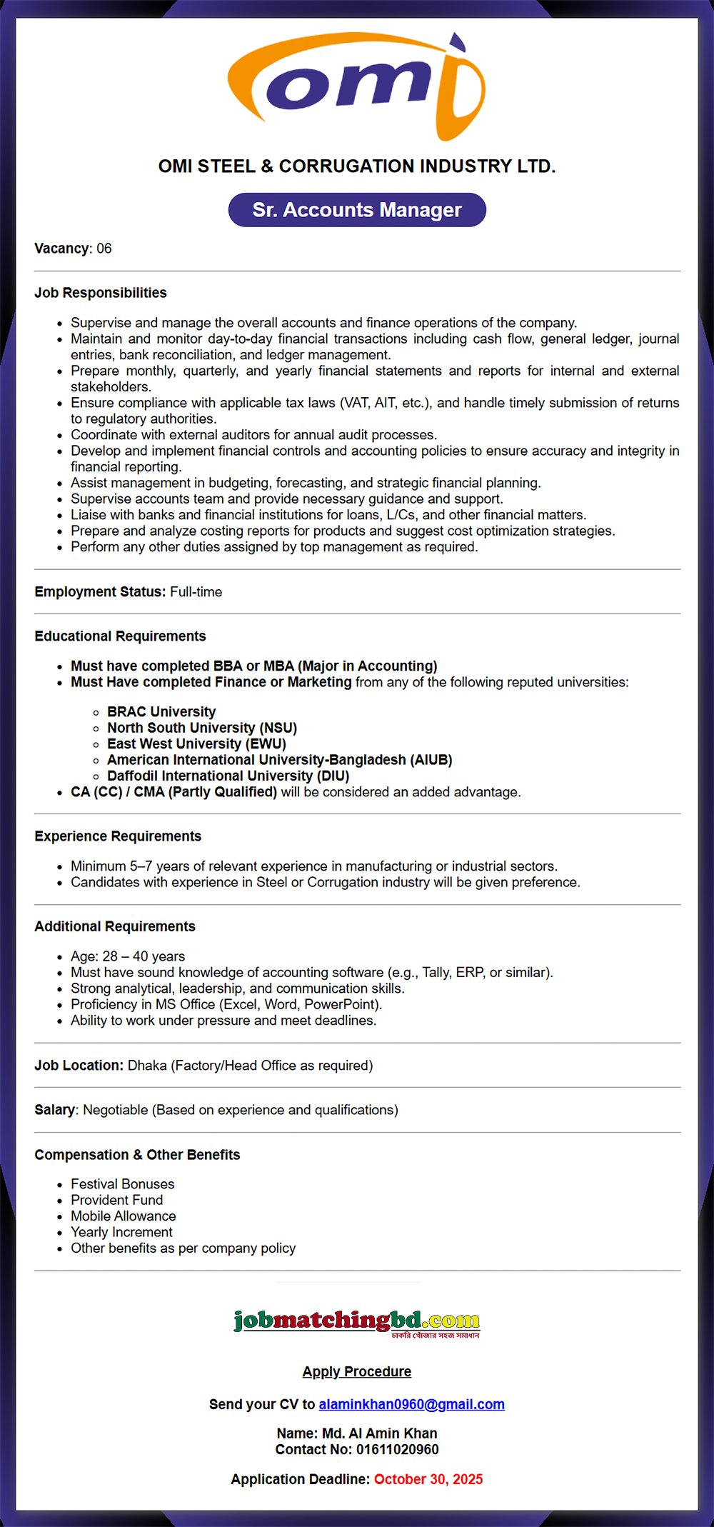 Accounting Jobs in Bangladesh