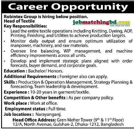 Garments Job Circular