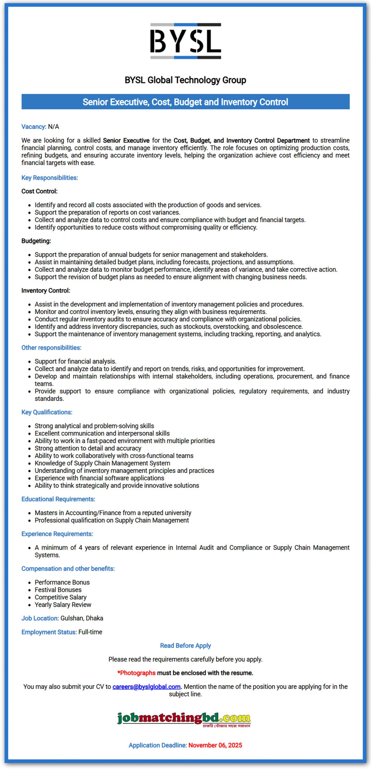 Garments Job in Bangladesh