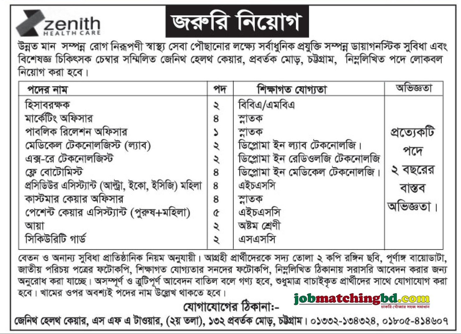 Hospital Job in Chittagong
