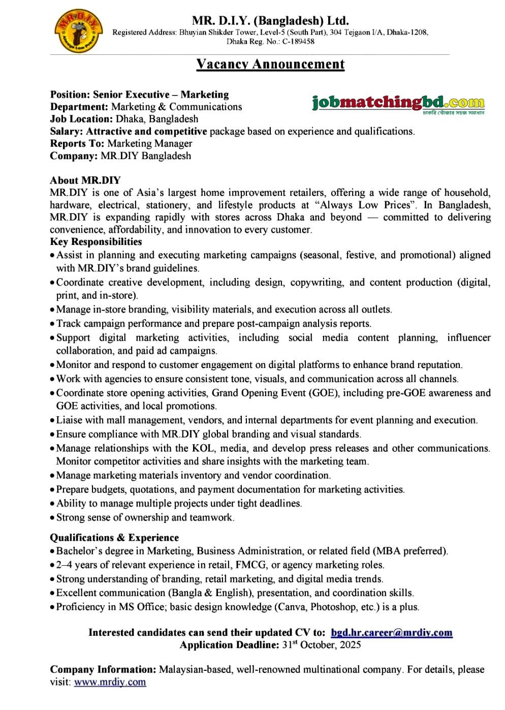Marketing Jobs in Bangladesh