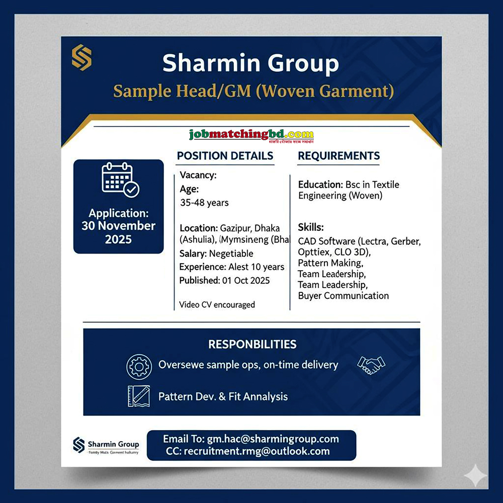 Garments Job in Dhaka