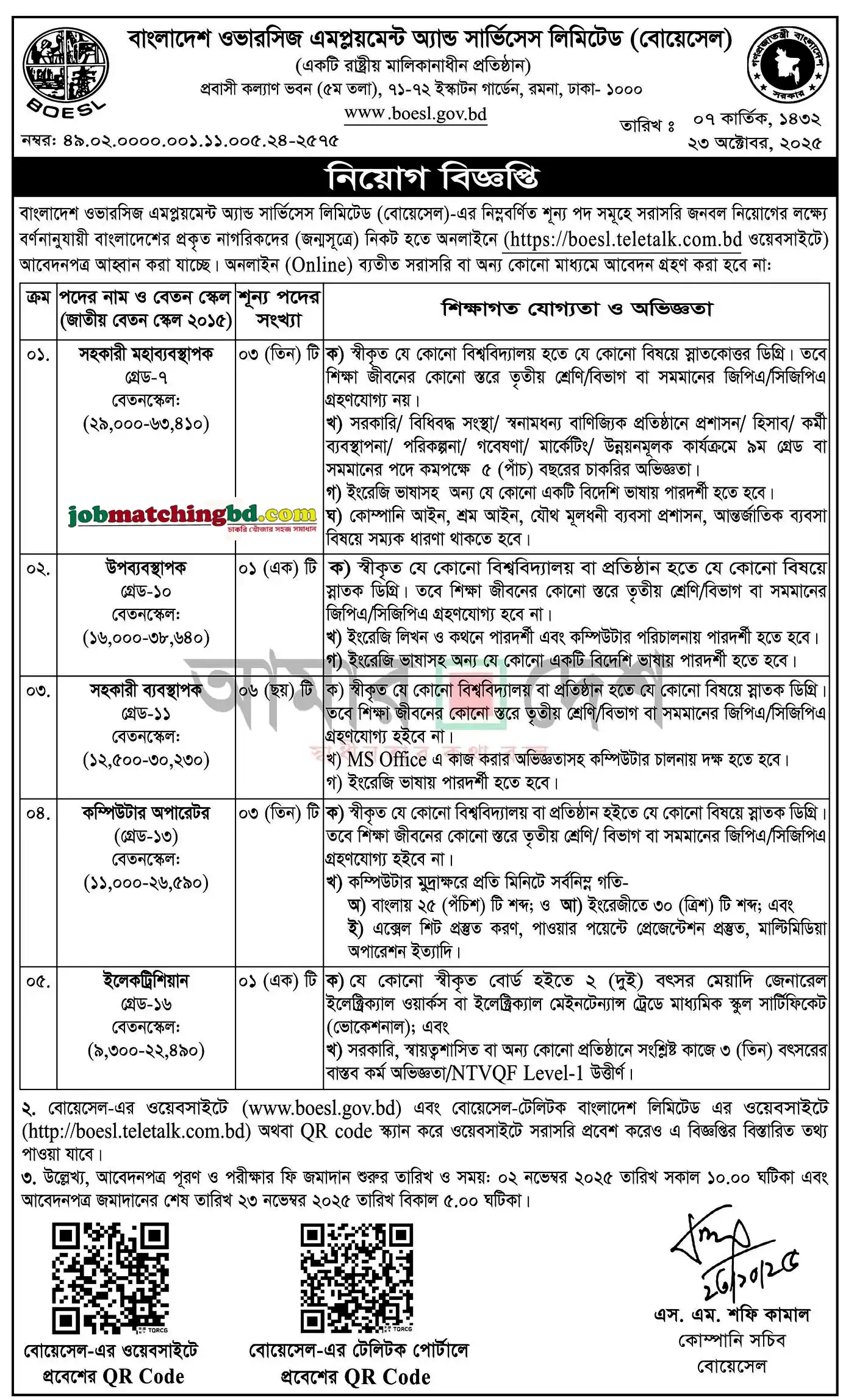 BOESL Job Circular