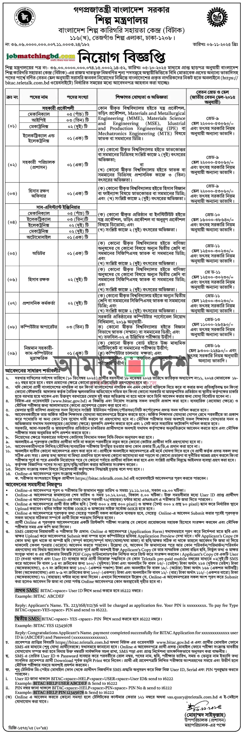 Bitak Job Circular