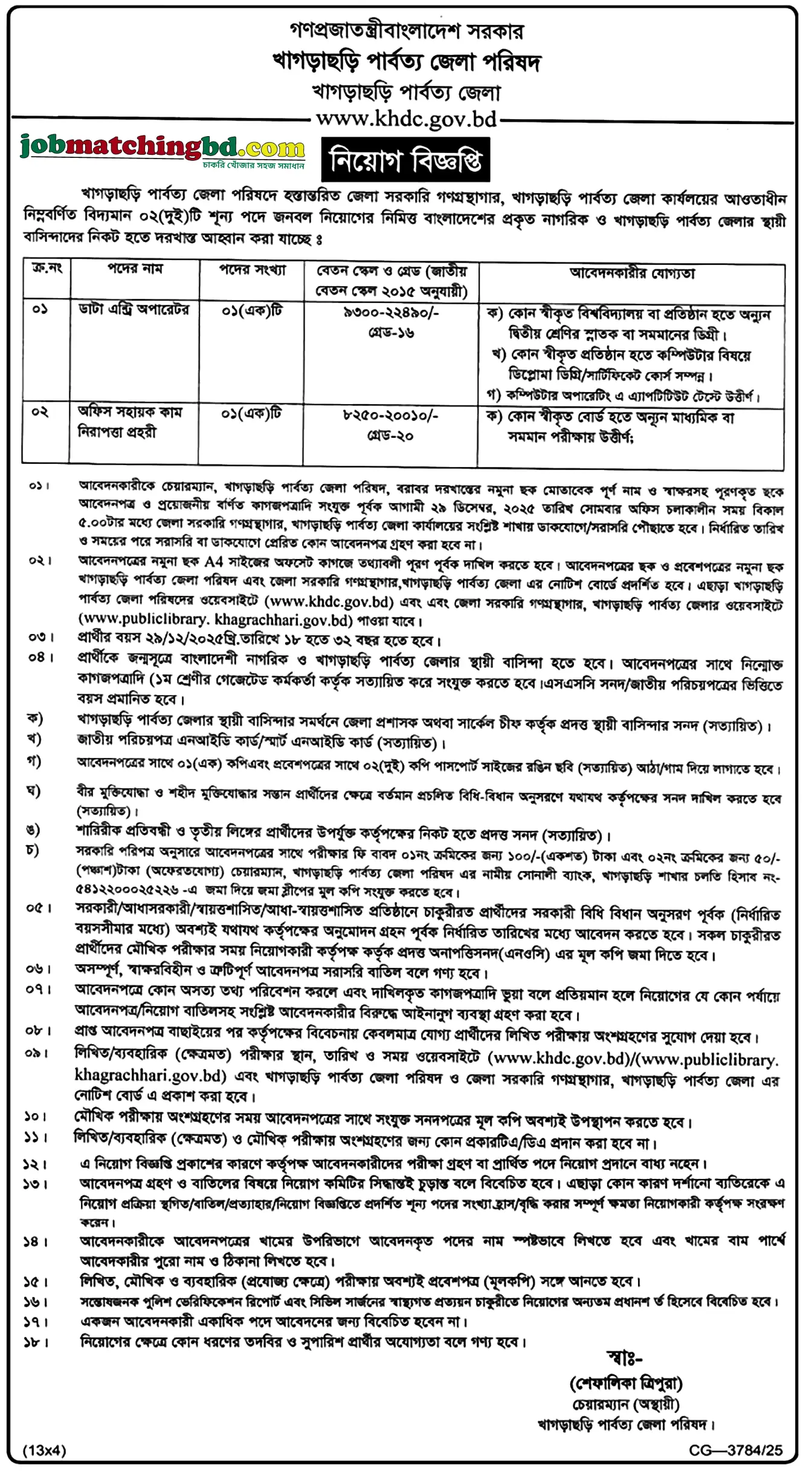 KHDC Job Circular