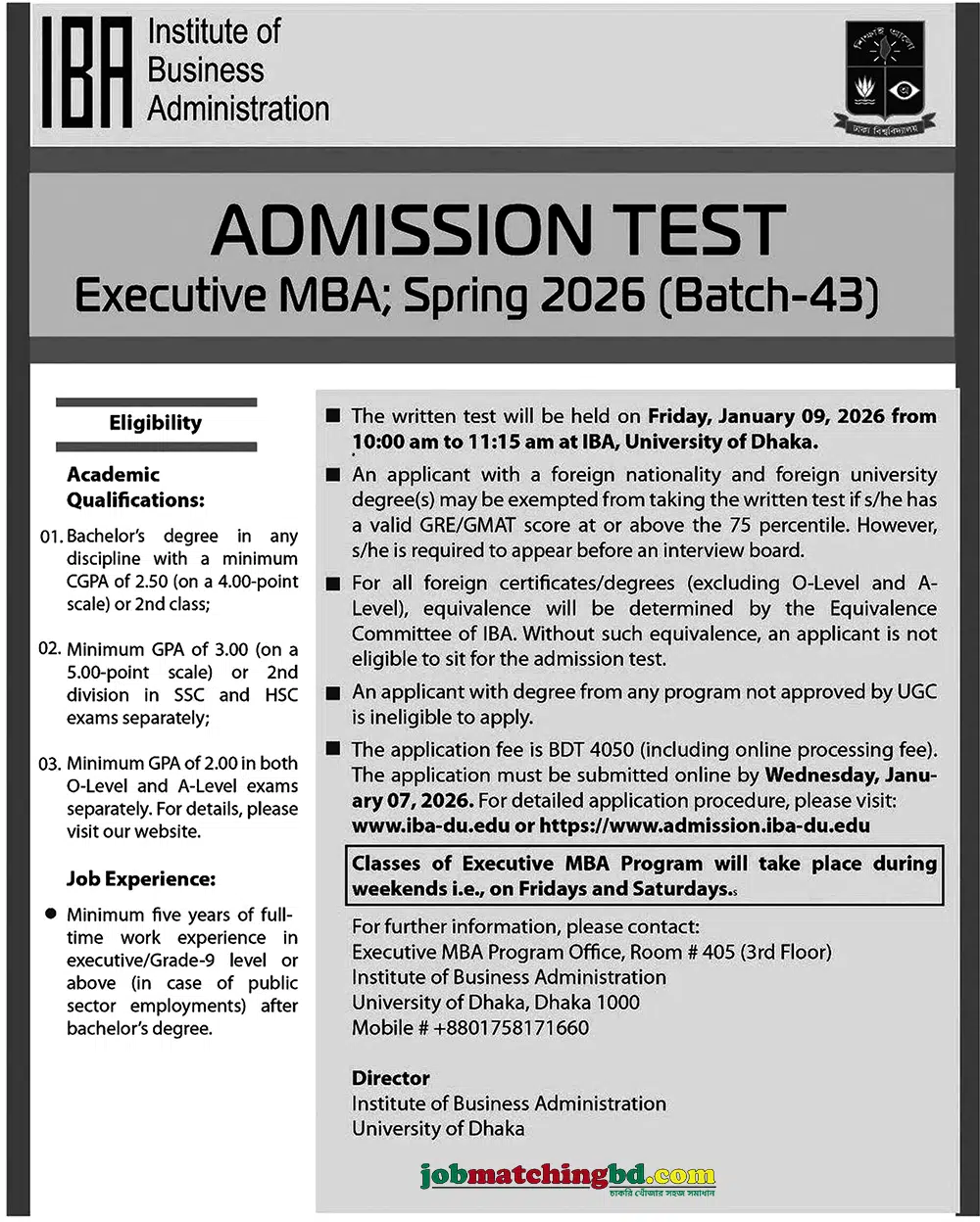 Dhaka University Admission
