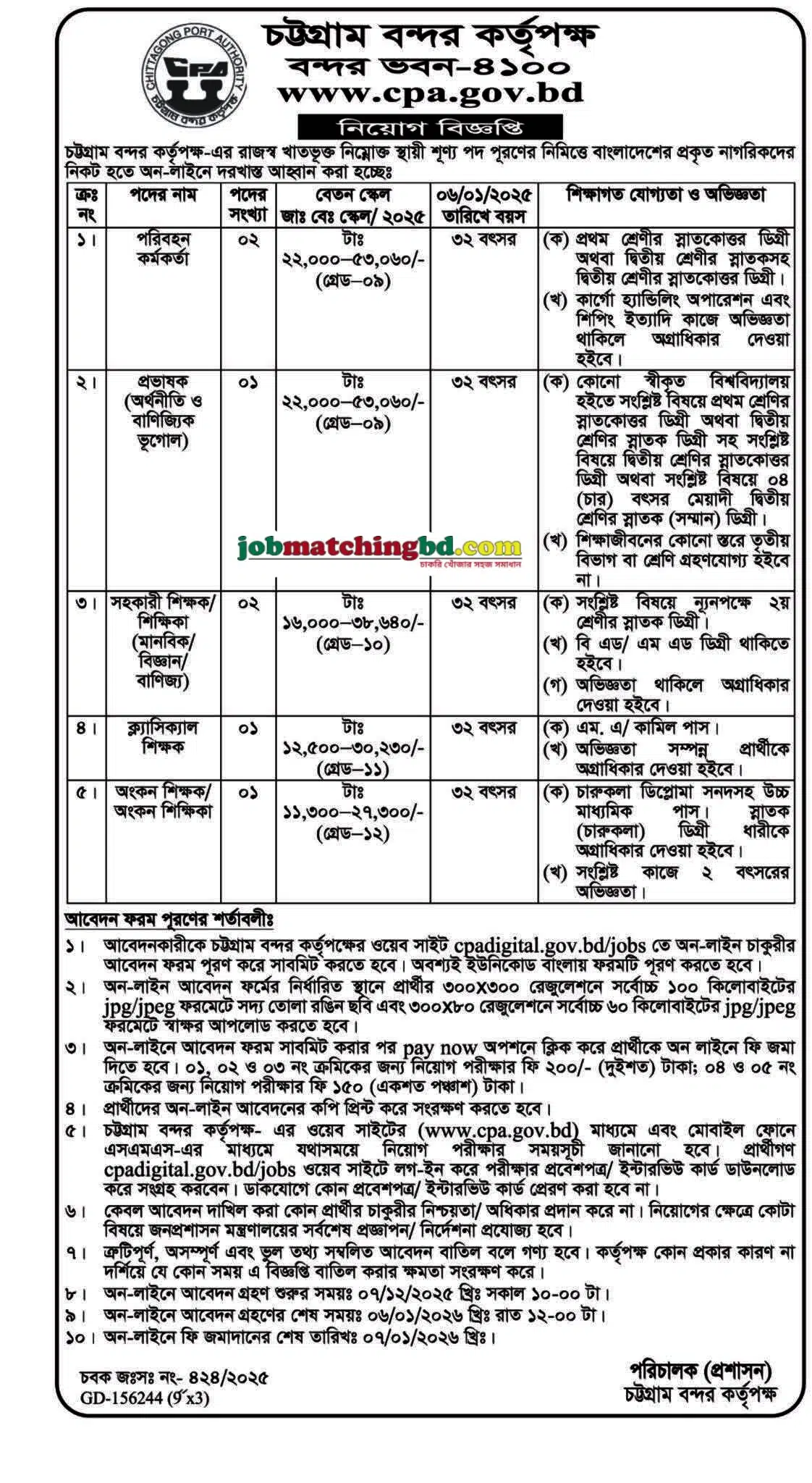 CPA Job Circular