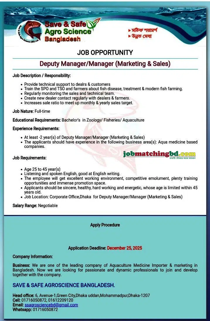 Sales Job in Bangladesh