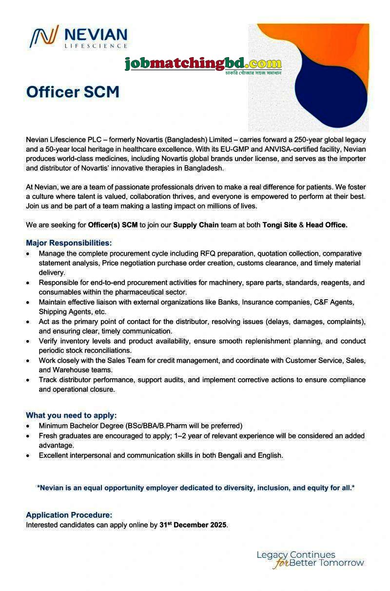 Supply Chain Jobs in Bangladesh