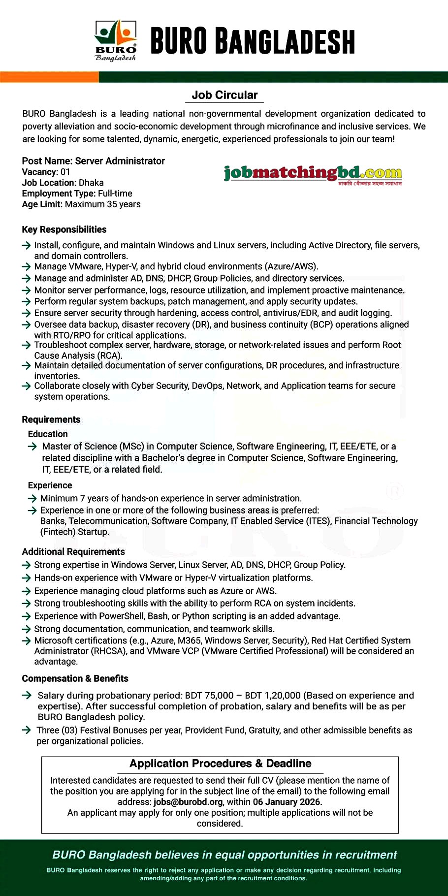 Recent NGO Job Circular