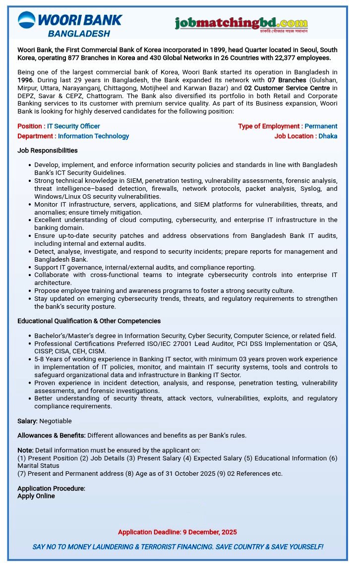 Private Bank Job Circular