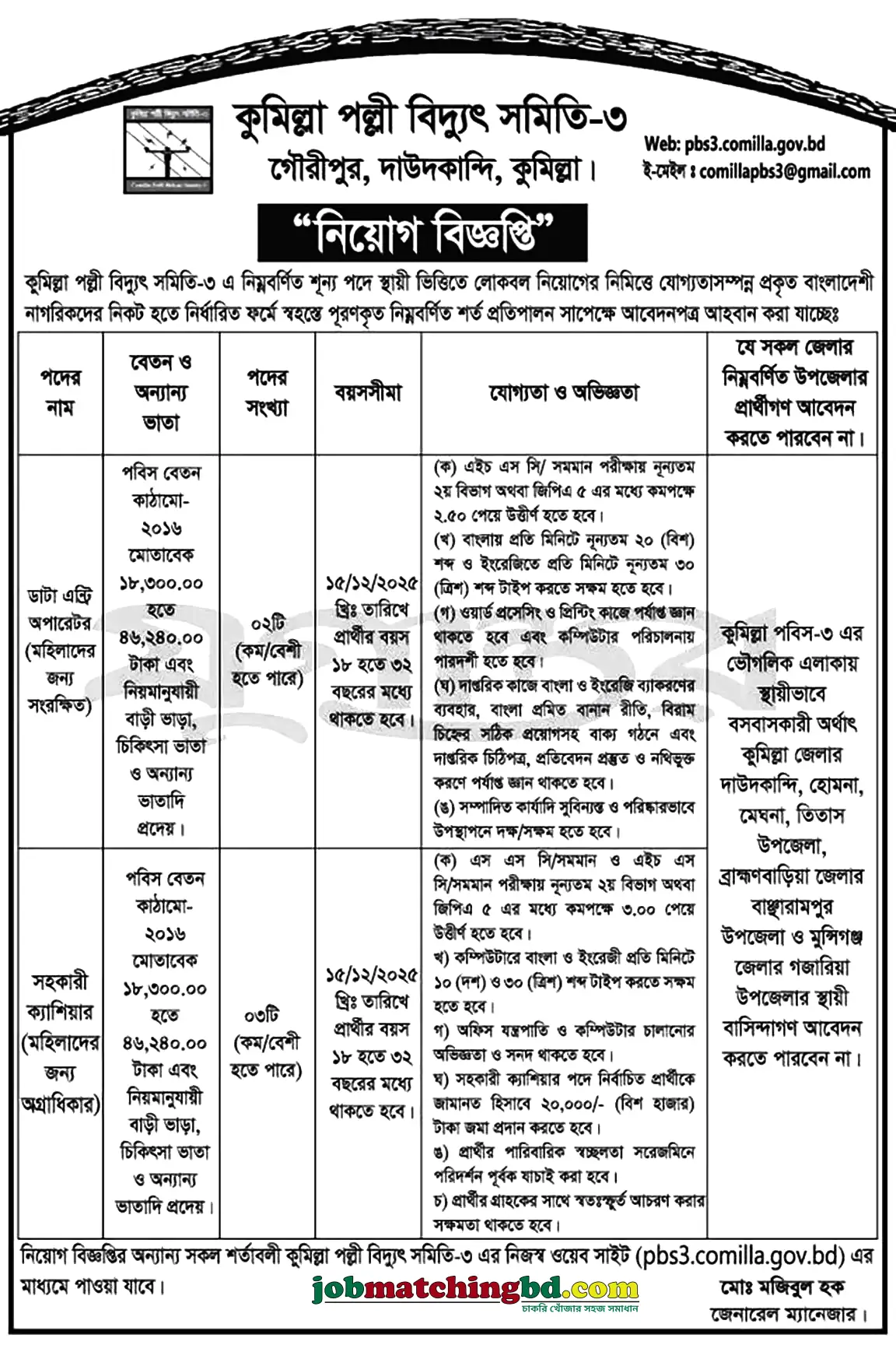 Palli Bidyut Job Circular