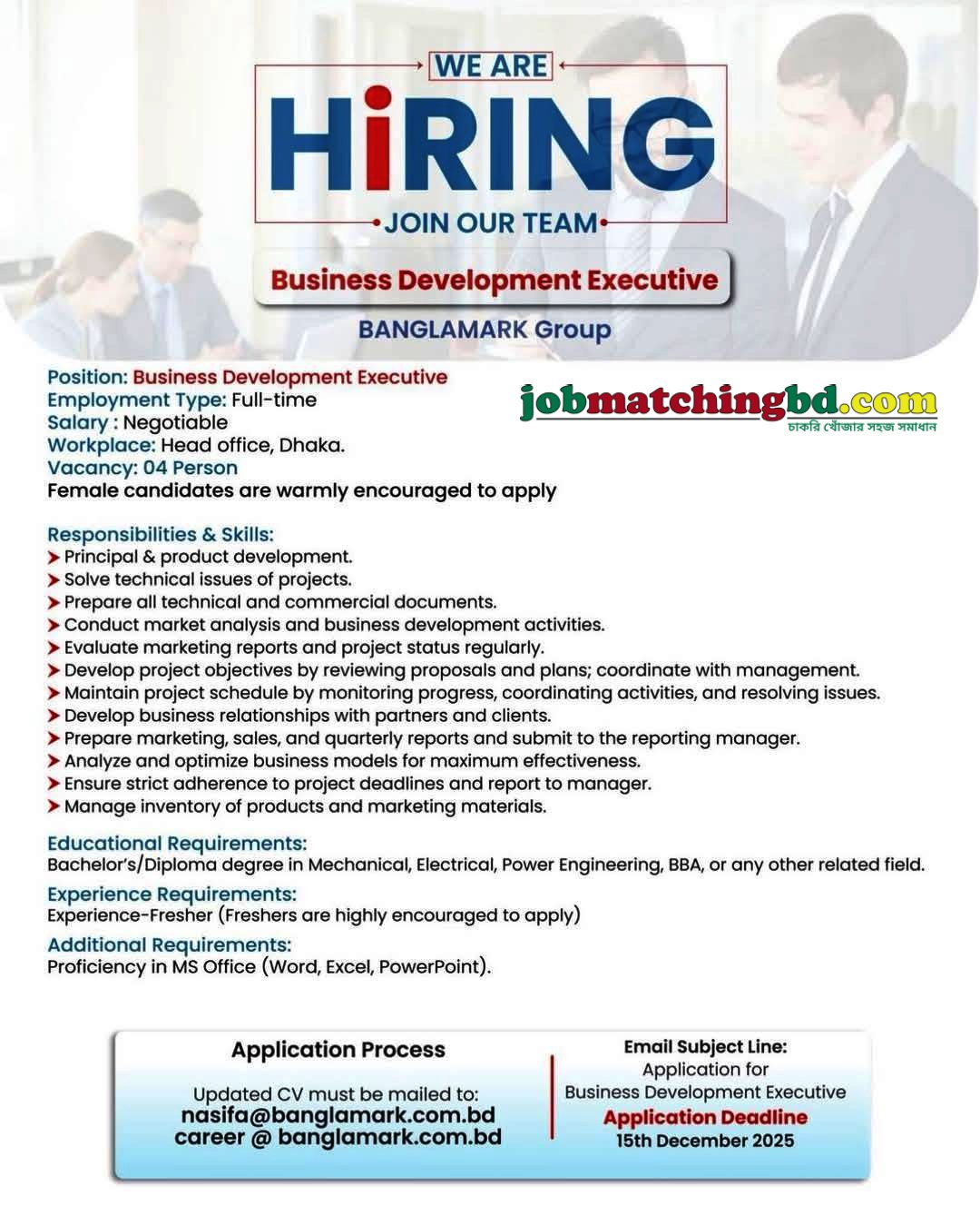 Executive Jobs in Dhaka