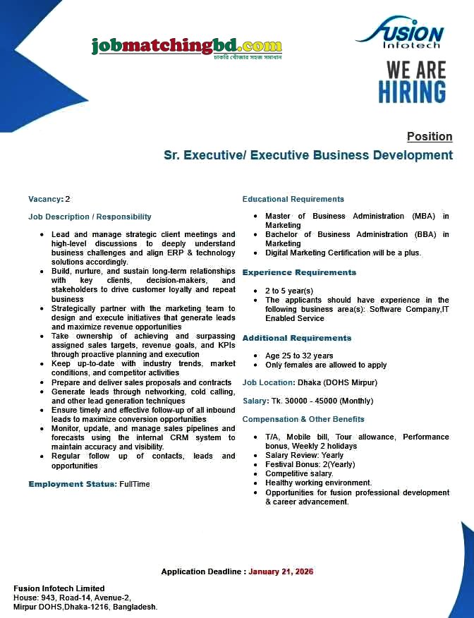 Marketing Job in Dhaka
