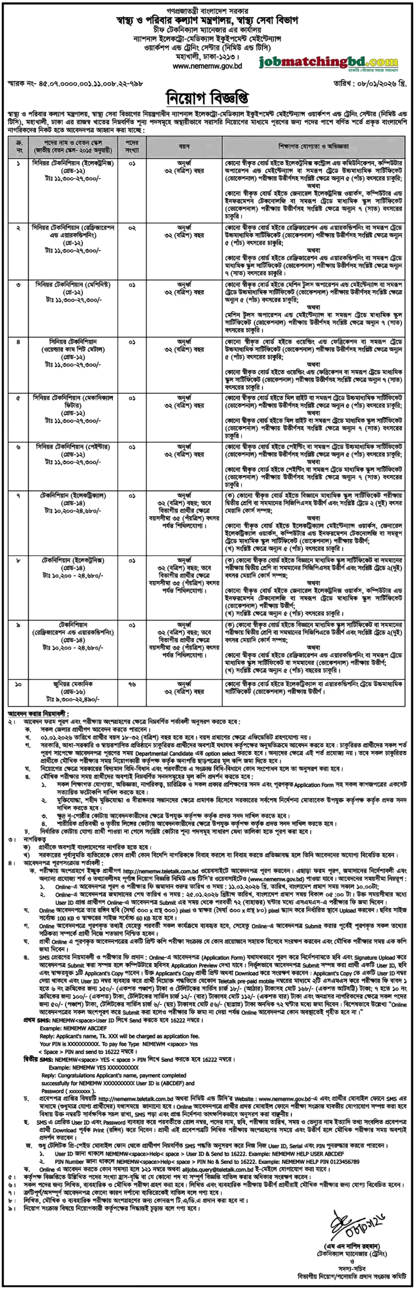 NEMEMW Job Circular