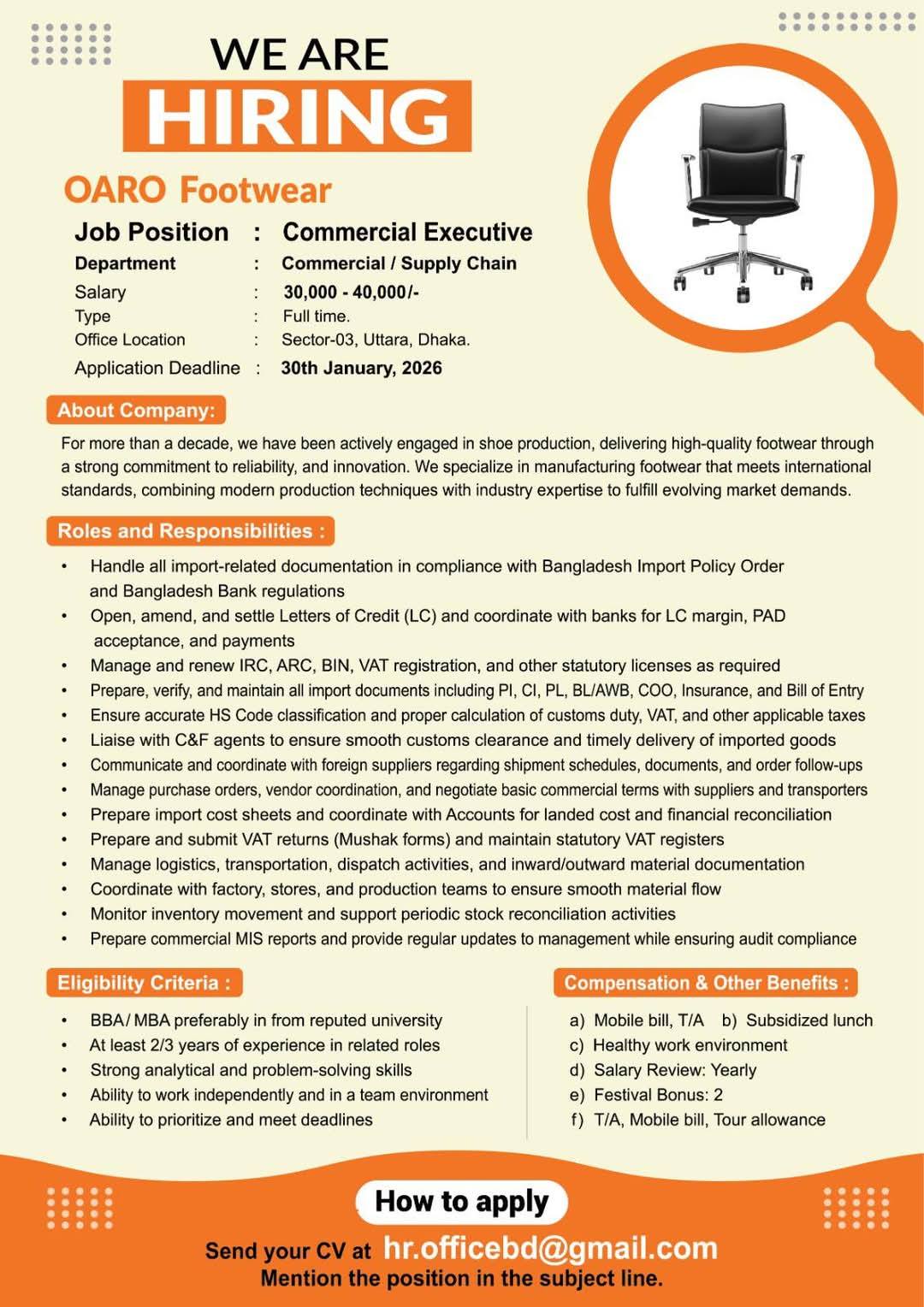 Supply Chain Job in Bangladesh