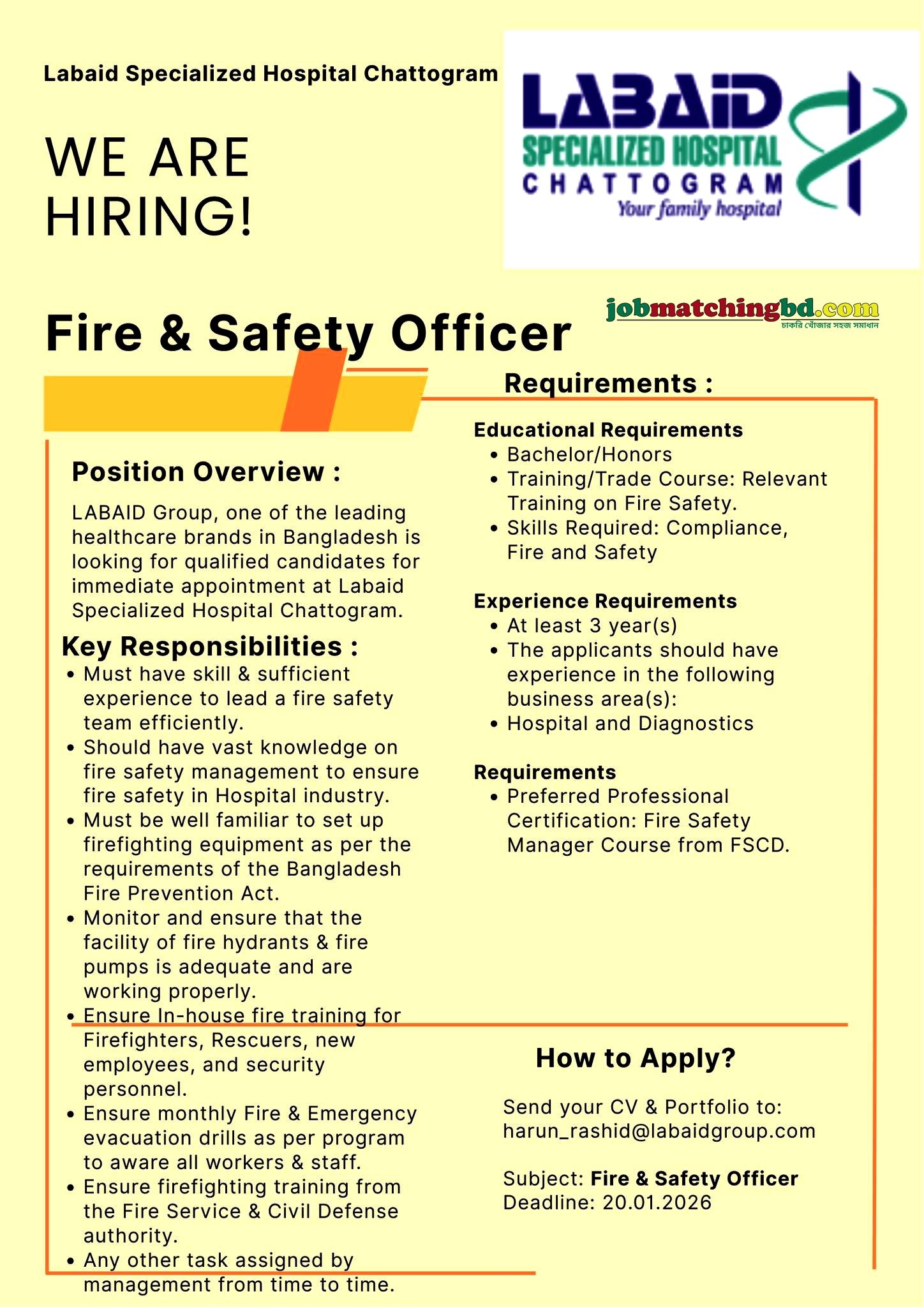 Hospital Job in Chittagong
