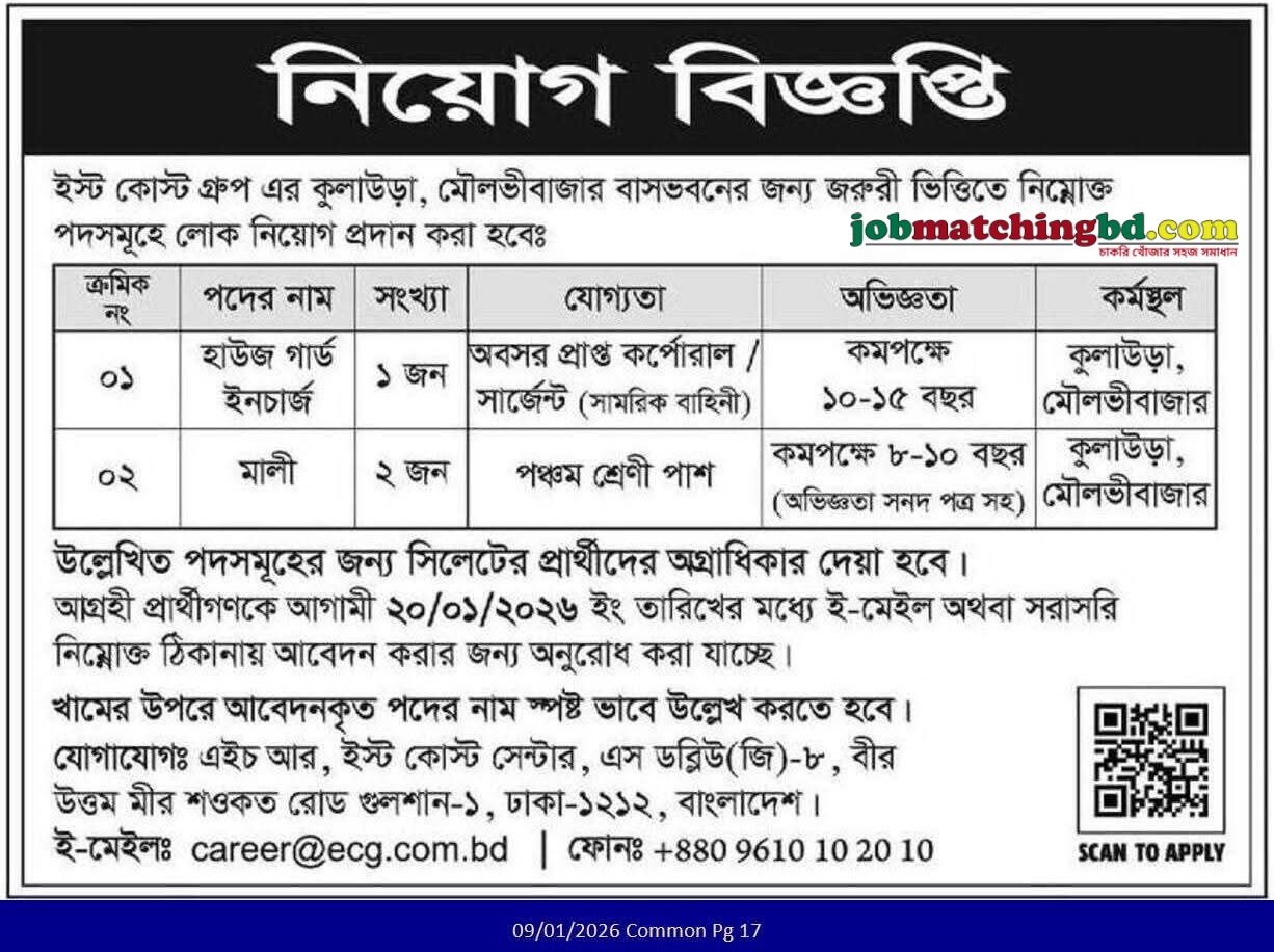 Security Guard Job in Dhaka