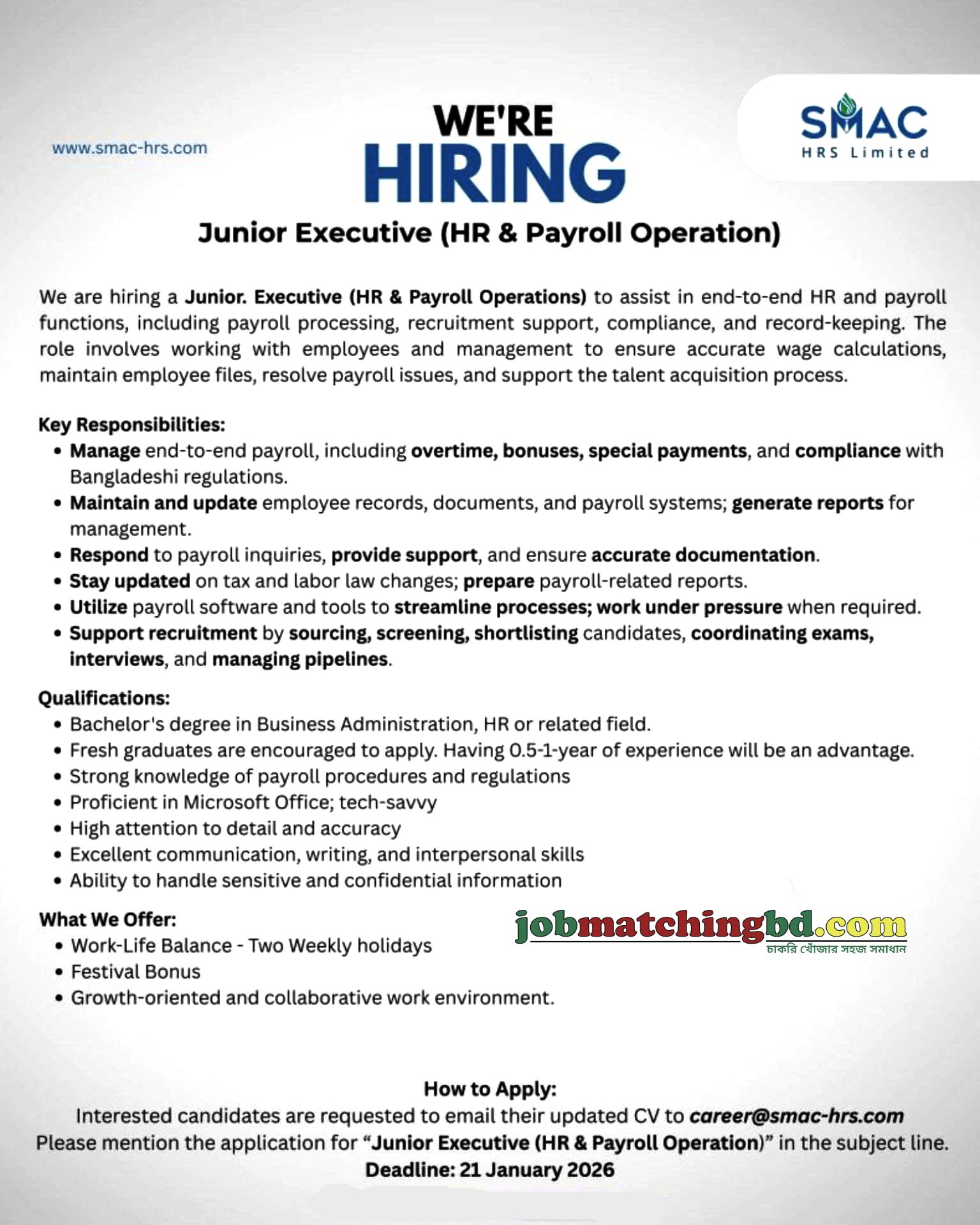HR Jobs in Dhaka