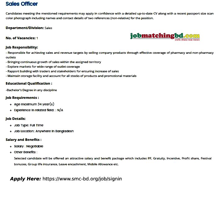 Sales Job in Bangladesh