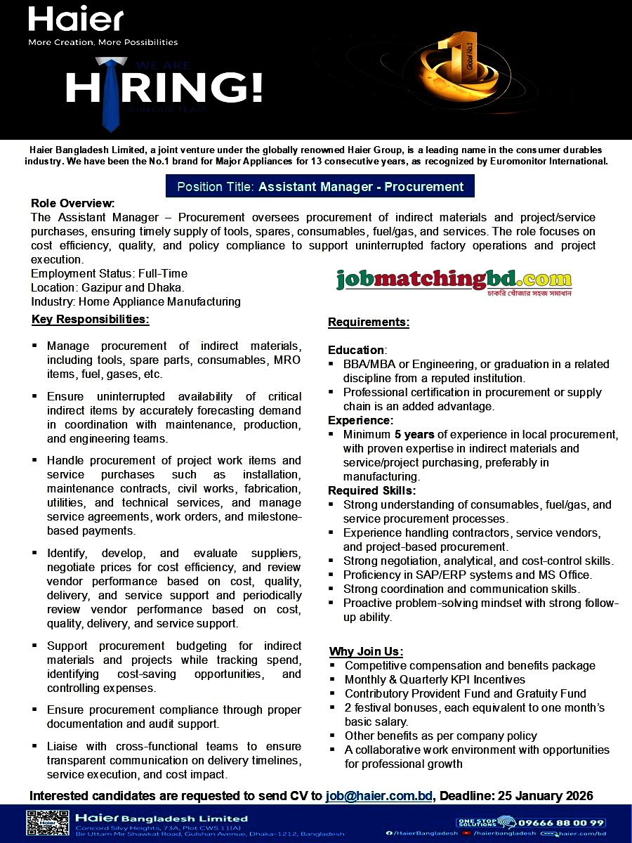 Procurement Jobs in Bangladesh