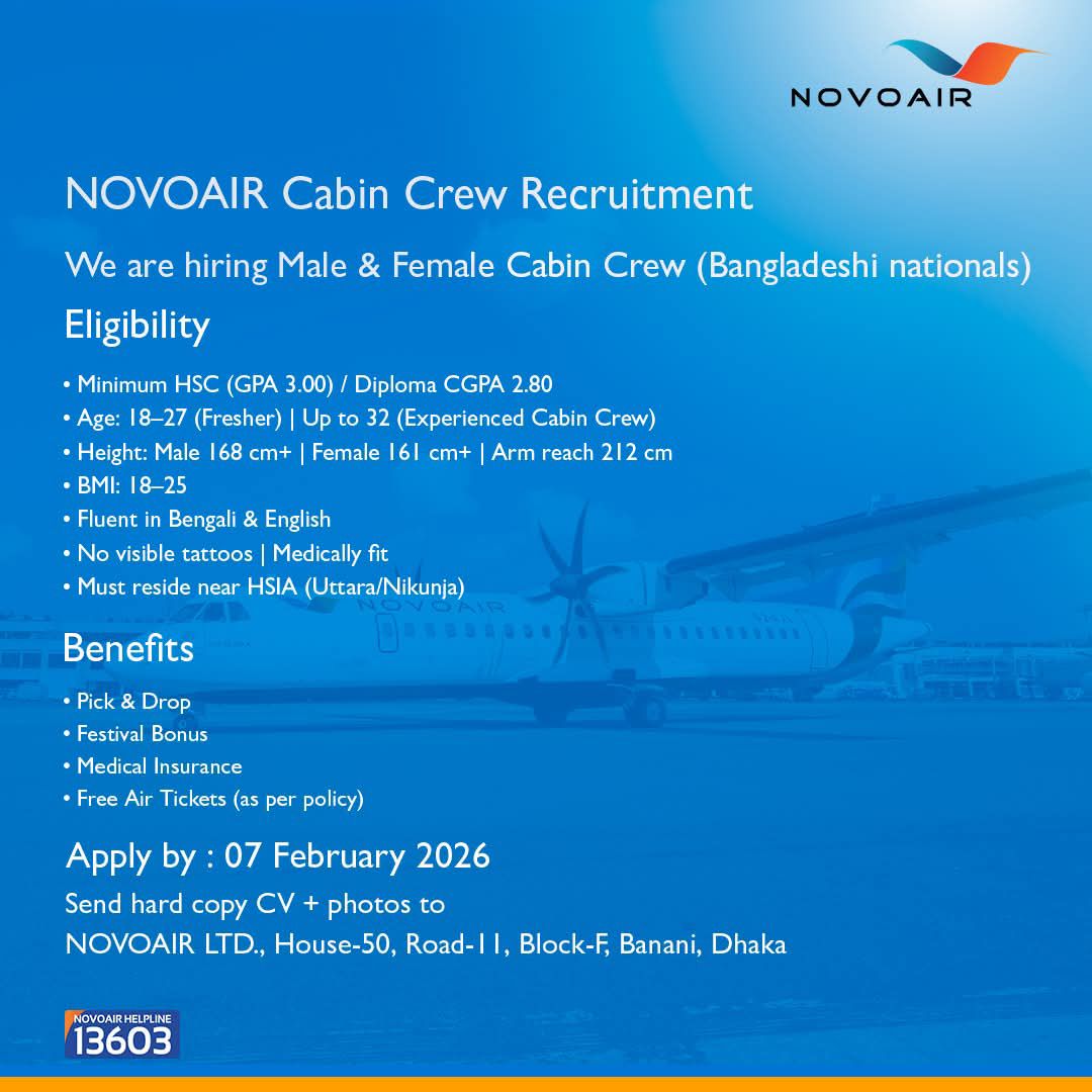 Cabin Crew Jobs in Bangladesh