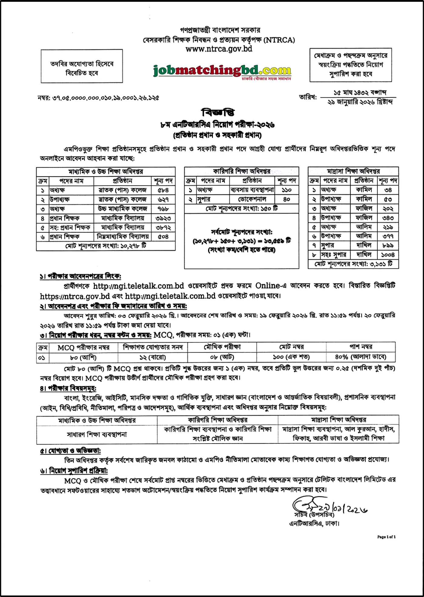 NTRCA Job Circular