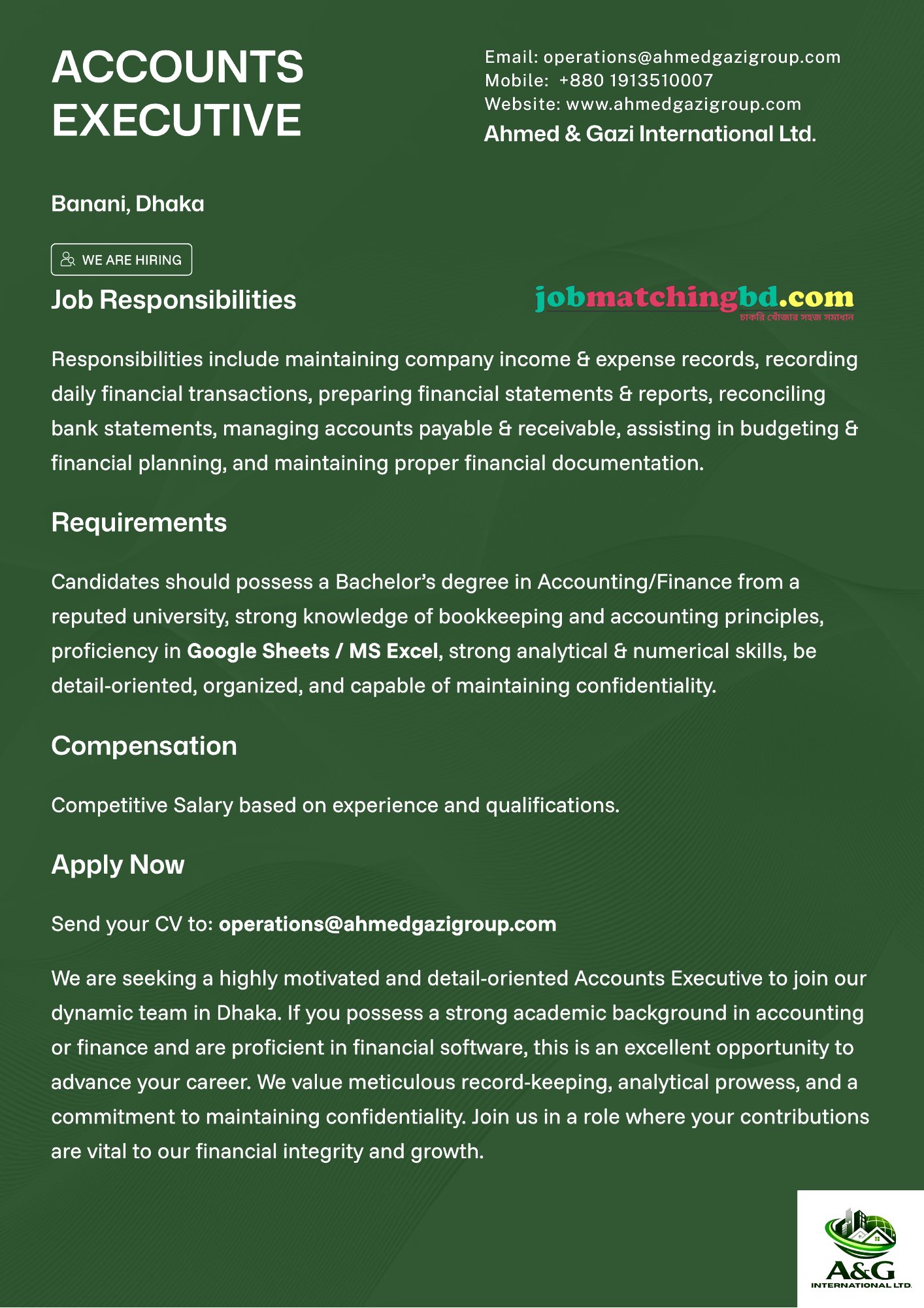 Accounts Job in Bangladesh