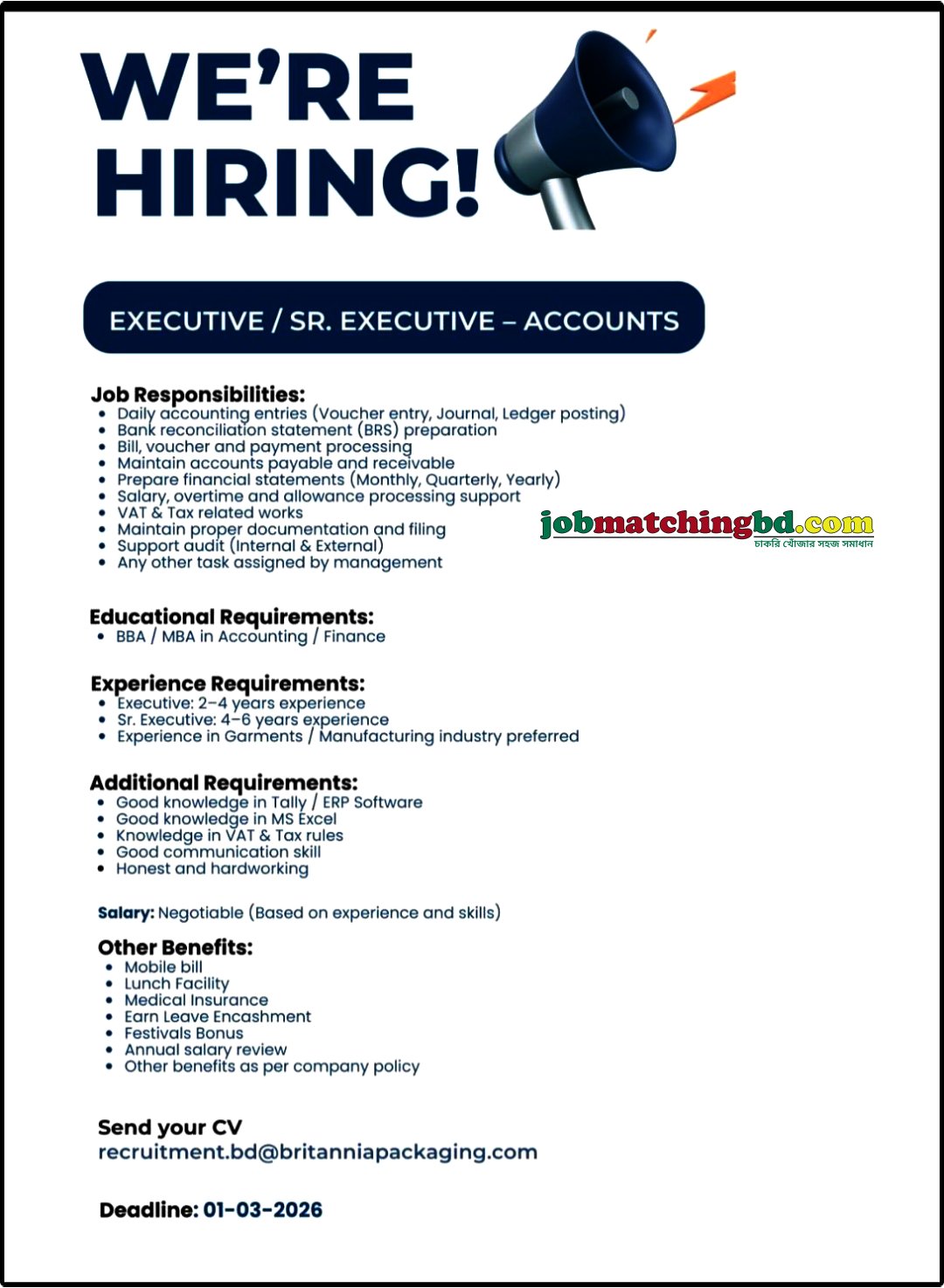 Accountant Job in Bangladesh