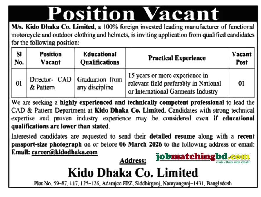 Garments Job in Narayanganj