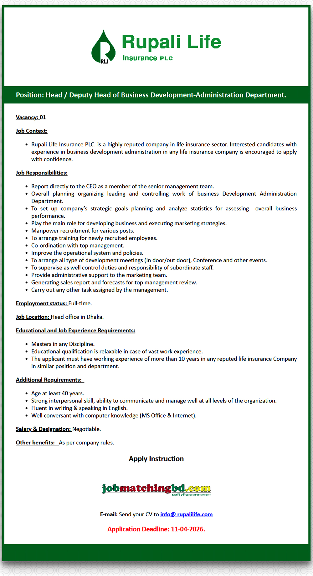 Financial Career in BD