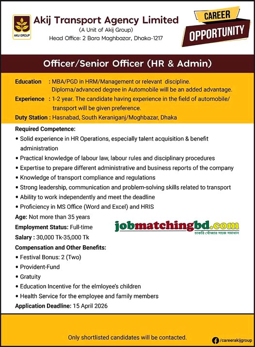 HRM Jobs in Bangladesh