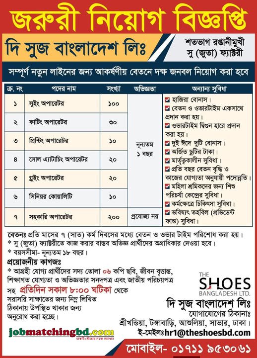 Garments Job Vacancy