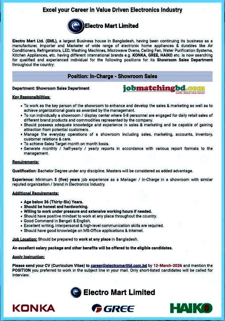 Sales Job in Bangladesh