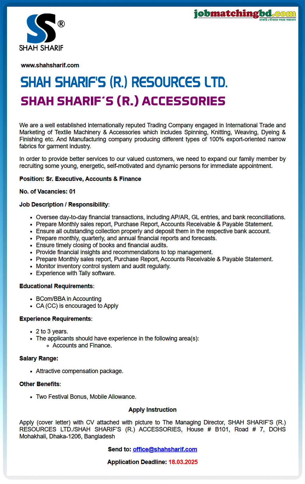 Executive Jobs in Dhaka