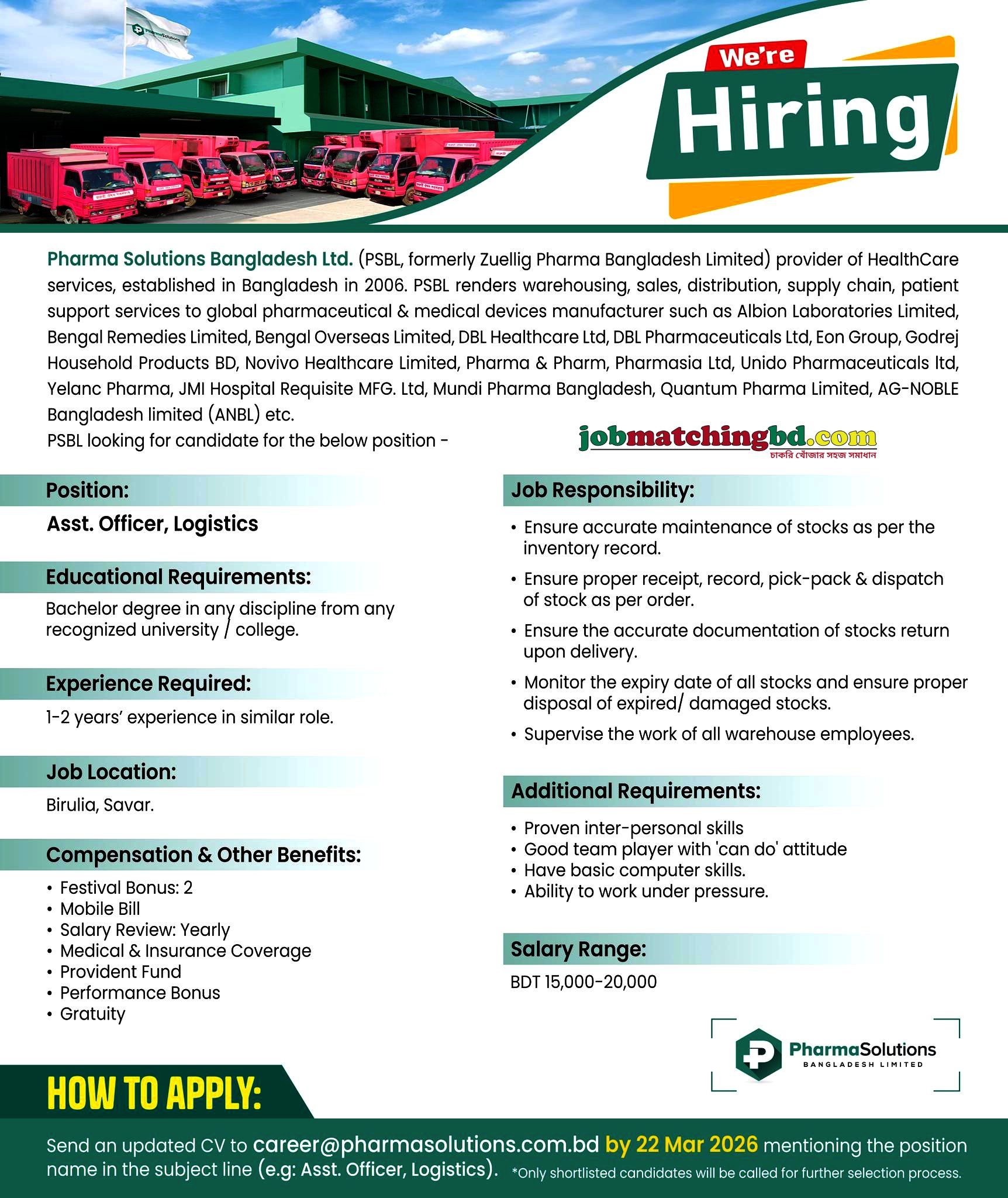 Logistics Jobs in Bangladesh